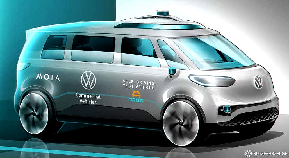 Self driving Volkswagen MiniVan test vehicle with Argo AI